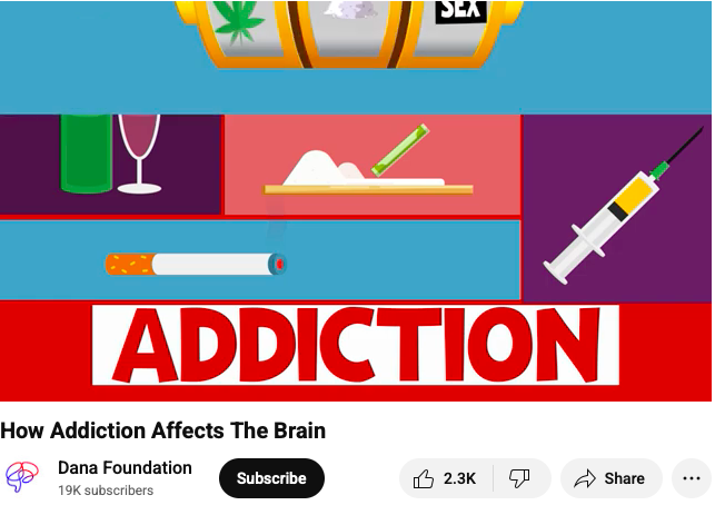 How Addiction Affects the Brain from the Dana Foundation (on Youtube)