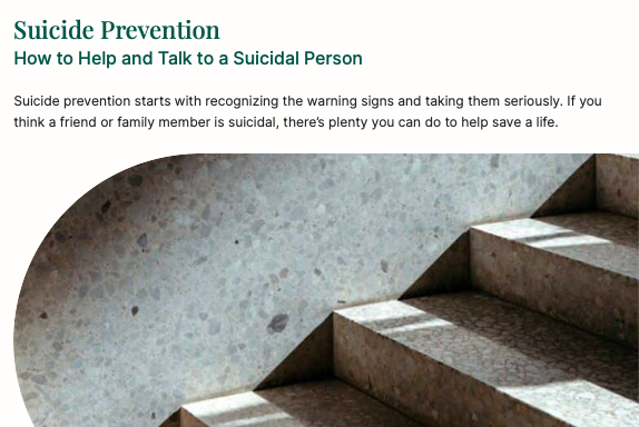 Suicide Prevention: How to Help and Talk to a Suicidal Person