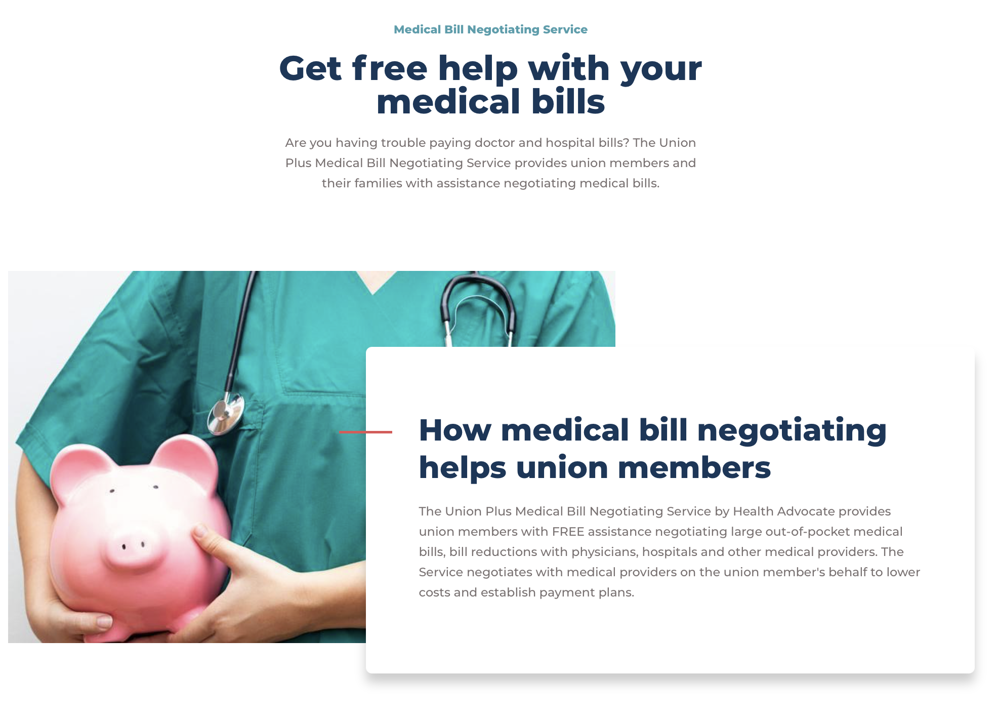 Free Medical Bill Negotiating Service by Union Plus