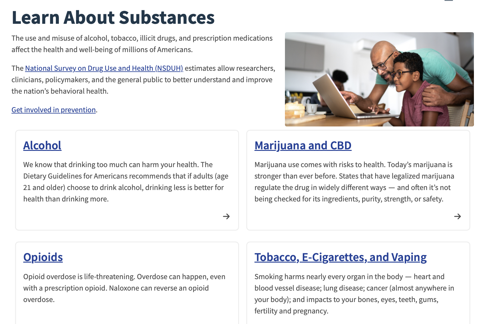 Learn About Substances and Substance Use from SAMHSA