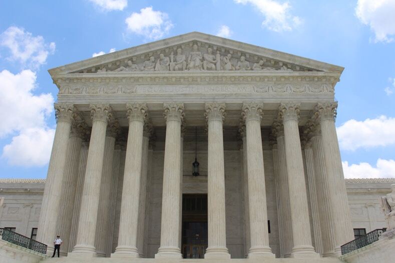 A courthouse with tall columns