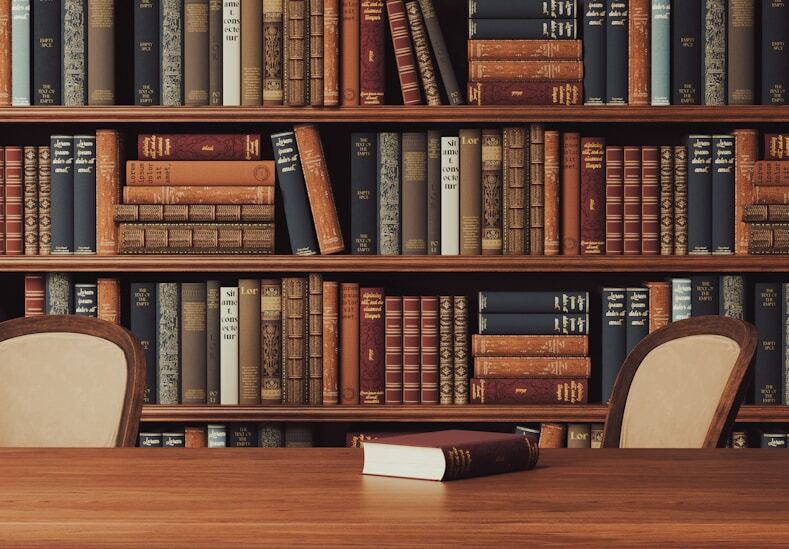 Shelves of law books